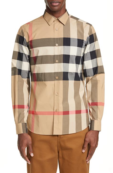 mens burberry collar shirt|Burberry plaid shirt men's.